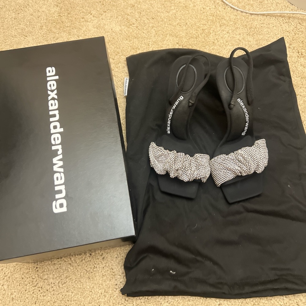 Alexander Wang Black Sandals with Metallic Details